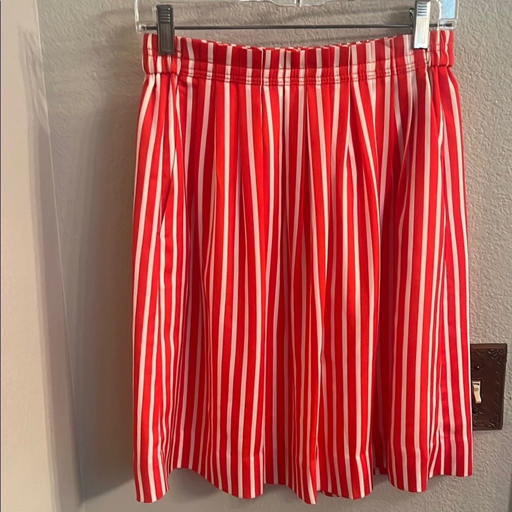 Orange and White Striped Skirt
